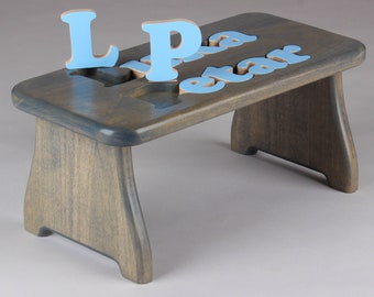 Two-Name Puzzle Bench - 4 FINISH Options -  Personalized Baby Gift, First Birthday, Second birthday, Baby Shower, Christening, Keepsake