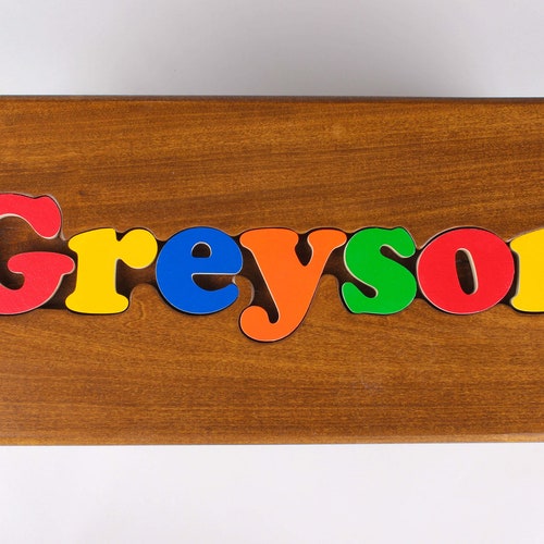 Name Puzzle Step Stool Bench, Pick Your shops Design, First Birthday Gift, Wooden step stool, Educational Gift, Baby Keepsake, Baby Shower Gift
