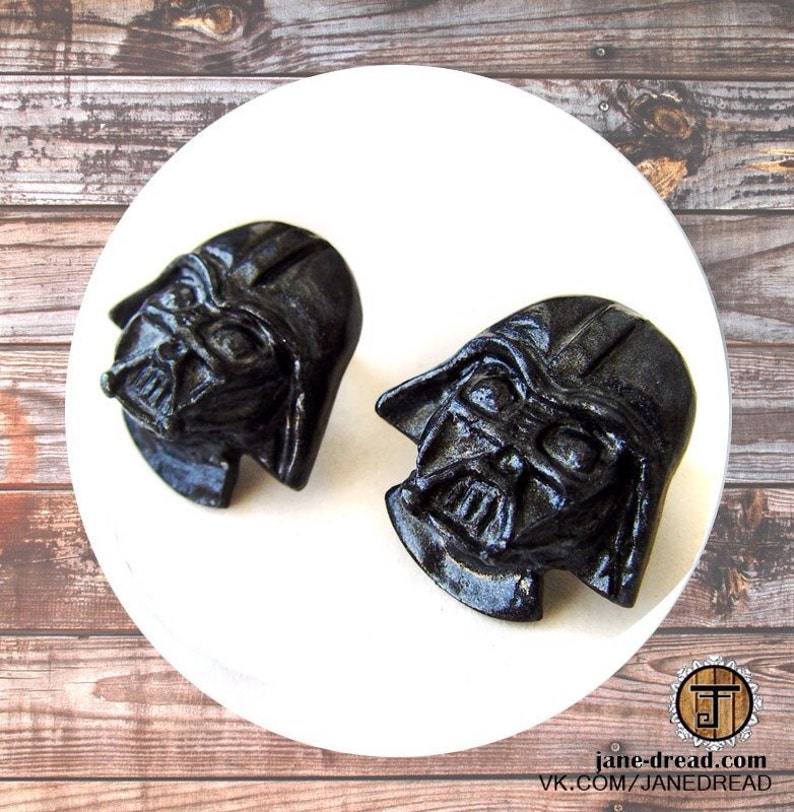 Download Darth Vader helmet stud earrings unique hand-sculpted | Etsy
