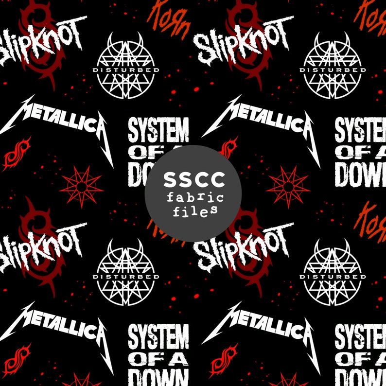 Band Slipknot Metallica Seamless Pattern Fabric Seamless Etsy