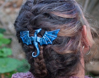 Dragon hairclip barrete wings hair clip fantasy hairstyle ready to ship barrette clip de pelo dragón