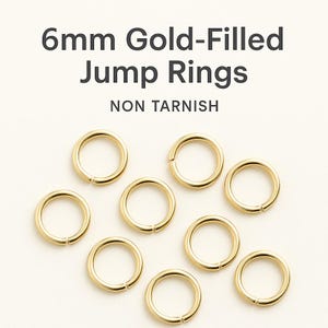 6mm Gold-Filled Jump Rings • Open 14K GF Style • Non-Tarnish Jewelry Findings • Fast US Shipping
