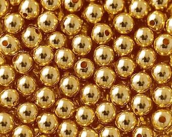 500 Perline Distanziali Rotonde Placcate Oro 14K - 2 Mm, Senza Saldatura, In Ottone - Per Gioielli Fai Da Te - 4