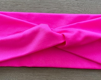 Neon Pink Headband - Twisted Hot Pink Headband - Yoga Headband - Nurse Headband - Running Headband - Workout Headband - Gifts for Her