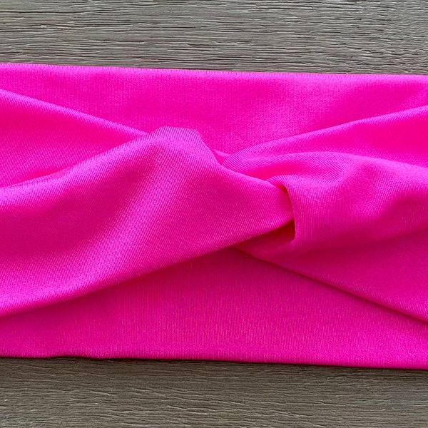 Neon Pink Headband - Twisted Hot Pink Headband - Yoga Headband - Nurse Headband - Running Headband - Workout Headband - Gifts for Her