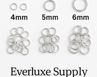 925 sterlingzilveren ringetjes • 4 mm 5 mm 6 mm • 30 stuks 60 stuks • Open zilveren ringen voor het maken van sieraden • Everluxe-bevindingen