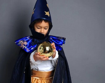 items of the Wizard Costume, Magician, Halloween, Kids Costume, Fortune Teller, Children's Carnival Costume,
