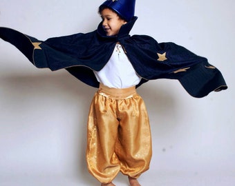 items of the Wizard Costume, Magician, Halloween, Kids Costume, Fortune Teller, Children's Carnival Costume,