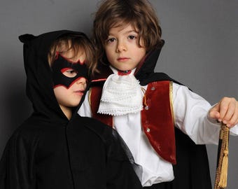 items for the Bat costume, vampire, batman, bat, Dracula, halloween, costume jacket, leggins, mask