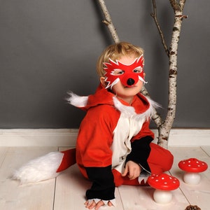 Individual parts for the fox costume, leggings, mask, costume jacket, children's costume, fox costume, carnival costume, Halloween image 1