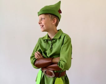 Losse onderdelen voor het Peter Pan kostuum, kinderkostuum, Robin Hood, fee, kindercarnavalskostuum, Halloween, carnavalskostuum, Bookday, worldbookday,