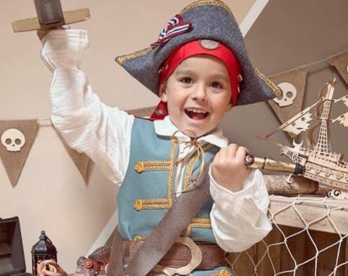 Pirate, Musketeer, Pirate Costume, Pirate Child Costume, Mozart, Rococo, Baroque, Costume, Children's Carnival Costume, Children's Pirate