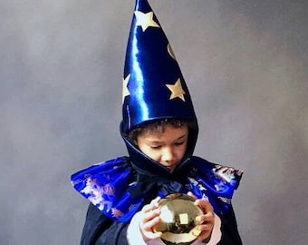 items of the Wizard Costume, Magician, Halloween, Kids Costume, Fortune Teller, Children's Carnival Costume,