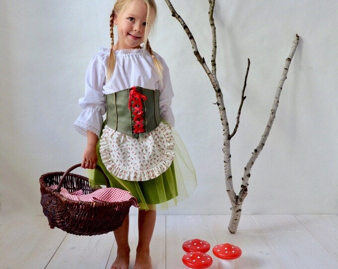 Dirndl, Oktoberfest, Wiesn, Halloween, Kids costume, Dress, Oktoberfest dress,Little Red Riding Hood, carnival, costumes, 