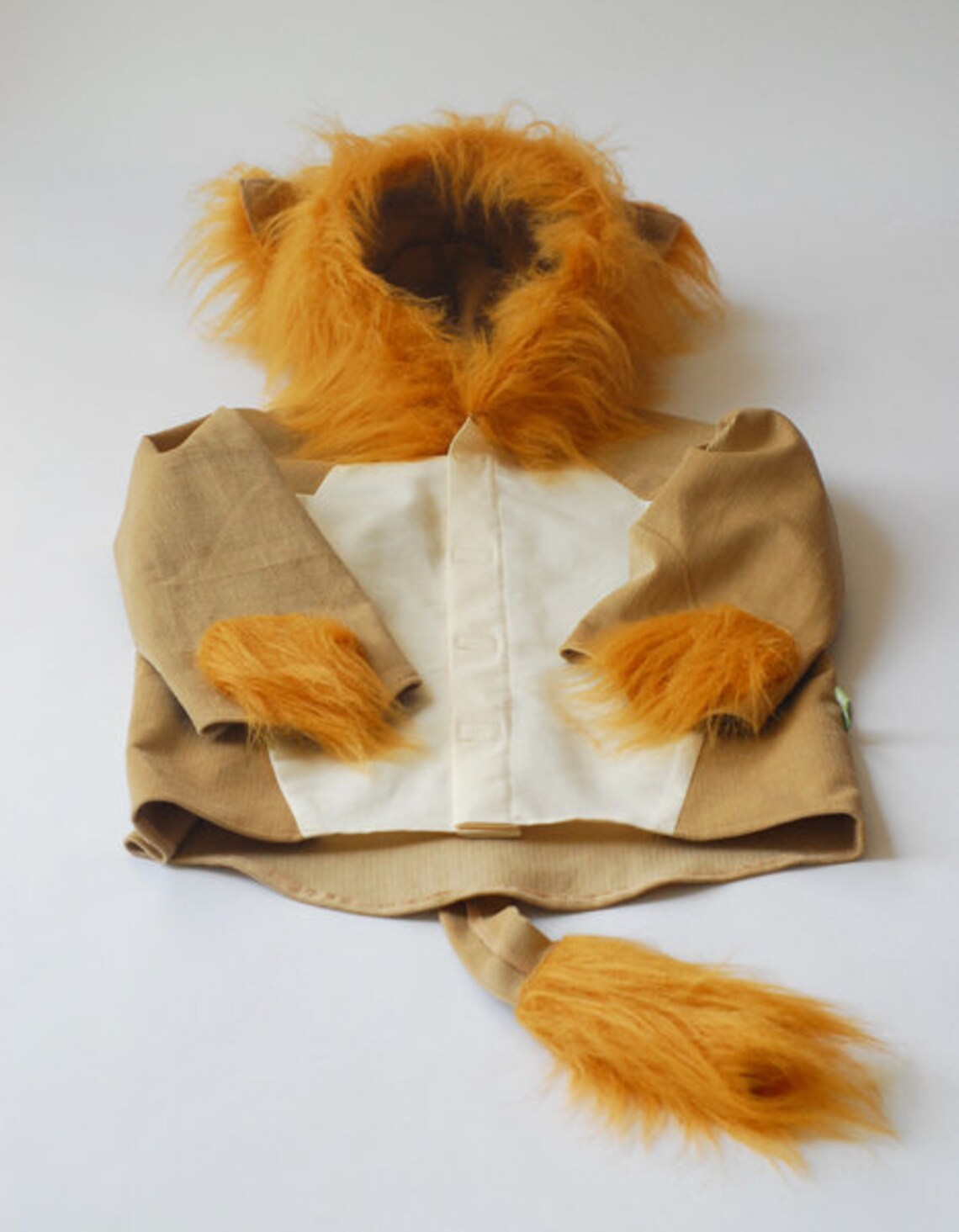 Deluxe Lion Costume For Kids - Faux Fur Mane Hood & Bodysuit For Halloween Safari (2T-4T) - View #8