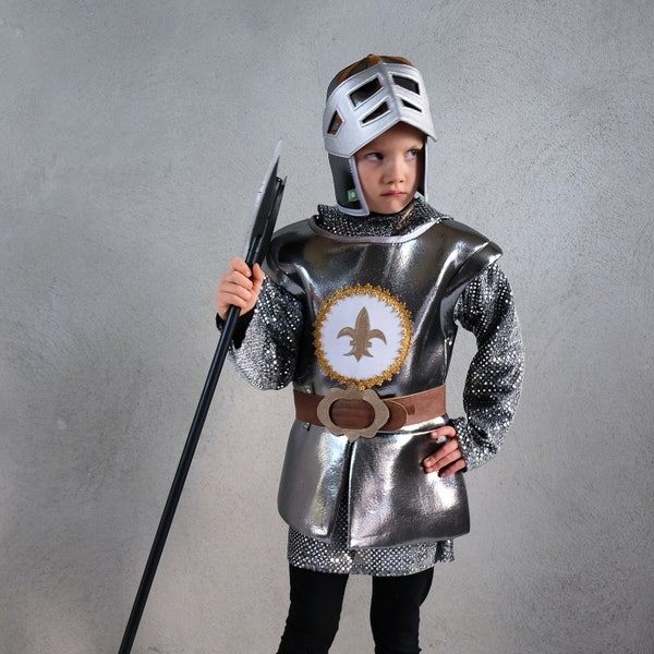 Costume de chevalier, GN, Médiéval, Costume pour enfants, Halloween, Costume d'Halloween, Costume d'enfant Chevalier, Armure de chevalier,