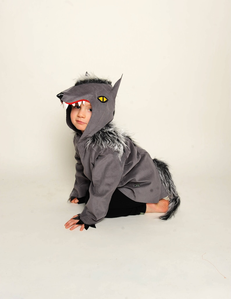 items of the Wolf costume, werewolf, dog, kids costume, Halloween image 6