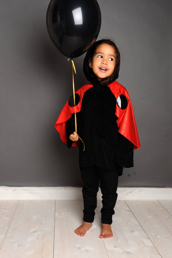Ladybird Hooded Cape Black & Red Child Ladybird Hooded Cape Black & Red Child