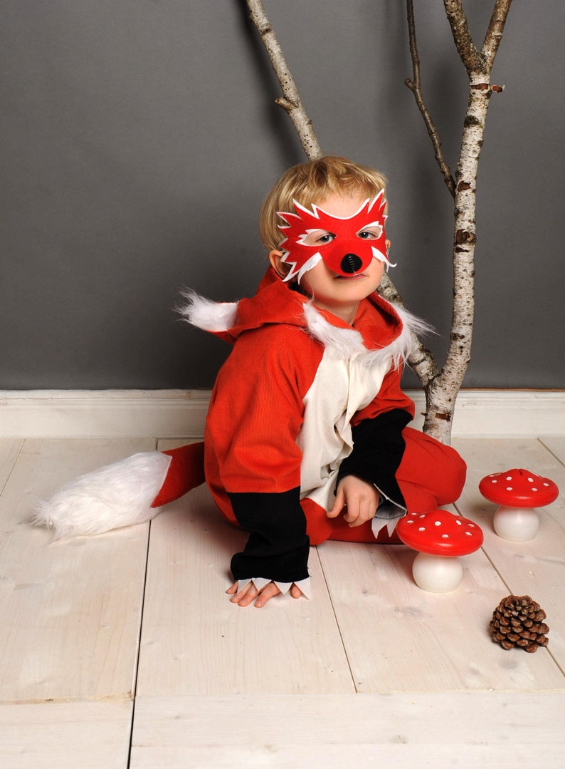 Individual parts for the fox costume, leggings, mask, costume jacket, children's costume, fox costume, carnival costume, Halloween image 1