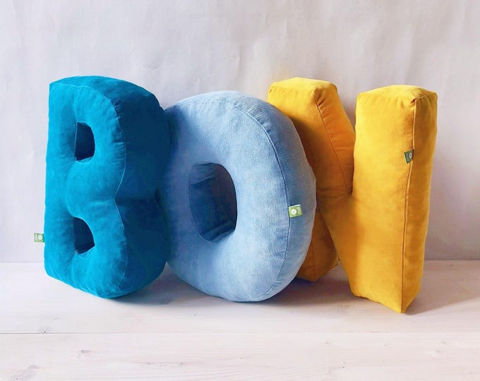 A cuddly letter, ABC, letter pillow, cuddly pillow, name pillow, christening gift, birth gift, pillow, throw pillows, nursery,