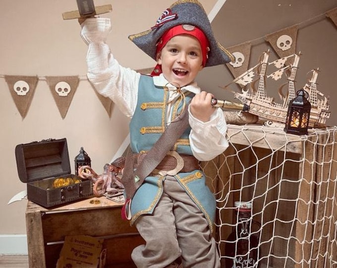 Pirate, Musketeer, Pirate Costume, Pirate Child Costume, Mozart, Rococo, Baroque, Costume, Children's Carnival Costume, Children's Pirate