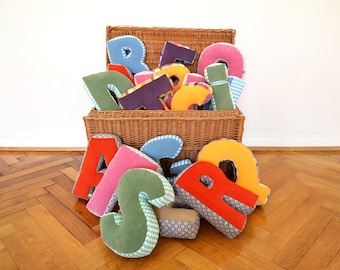A cuddly letter, ABC, letter pillow, cuddly pillow, name pillow, christening gift, birth gift, pillow, throw pillows, nursery,