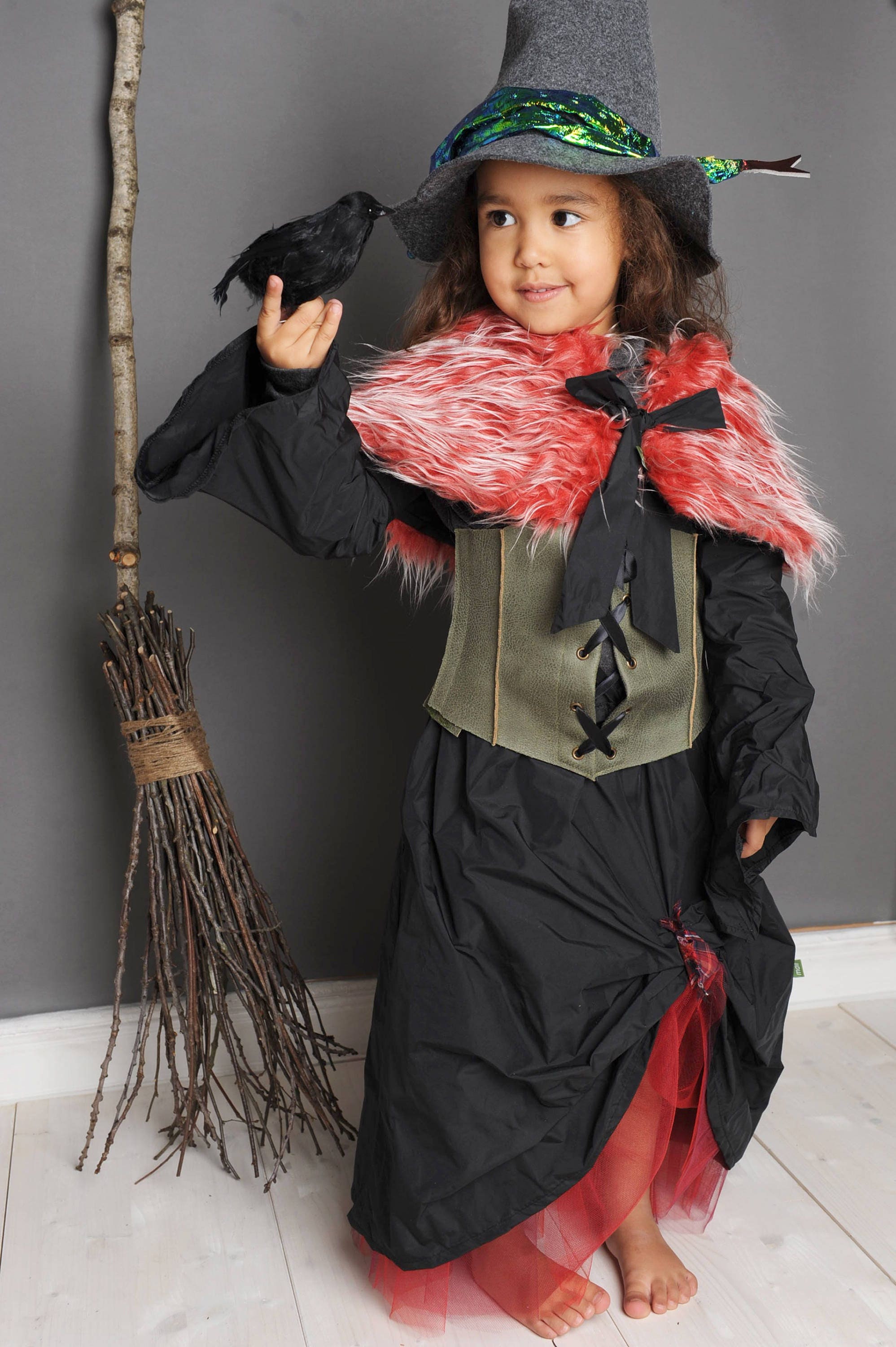 3 piezas de escoba de bruja de Halloween, escoba de bruja con cinta, escoba  de mago, decoración de Halloween para niños y adultos, accesorios de