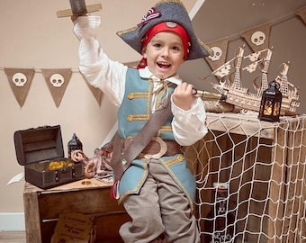 Pirate, Musketeer, Pirate Costume, Pirate Child Costume, Mozart, Rococo, Baroque, Costume, Children's Carnival Costume, Children's Pirate