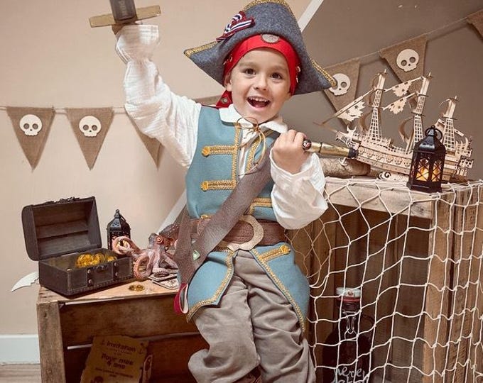 Pirate, Musketeer, Pirate Costume, Pirate Child Costume, Mozart, Rococo, Baroque, Costume, Children's Carnival Costume, Children's Pirate