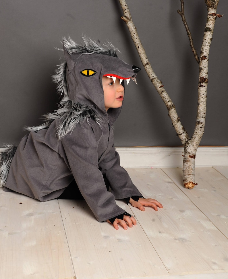 items of the Wolf costume, werewolf, dog, kids costume, Halloween image 2
