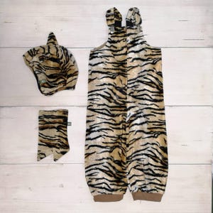 Luipaard- of tijgerset, Luipaardkostuumset, Roofdierbroek, Tijgerkostuum, Hoed, Overalls, Halloween, Halloweenkostuum, Kinderkostuum afbeelding 8