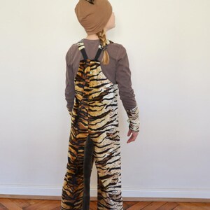 Luipaard- of tijgerset, Luipaardkostuumset, Roofdierbroek, Tijgerkostuum, Hoed, Overalls, Halloween, Halloweenkostuum, Kinderkostuum afbeelding 9