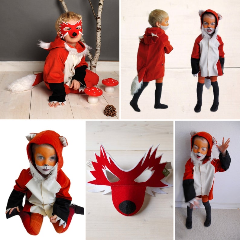 Individual parts for the fox costume, leggings, mask, costume jacket, children's costume, fox costume, carnival costume, Halloween image 3