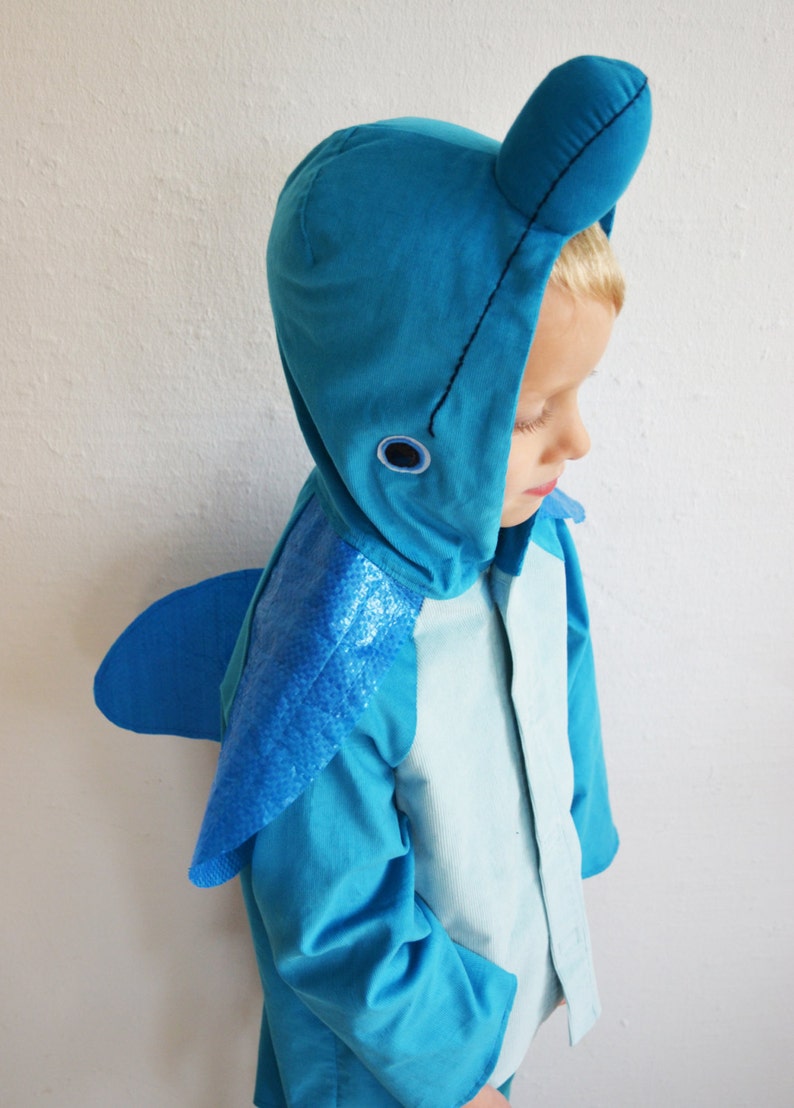 Pièces détachées pour le costume de dauphin, veste de costume, poisson, baleine, baleine bleue, requin, costume, costume d'Halloween, costume d'enfant, déguisement d'Halloween. image 5