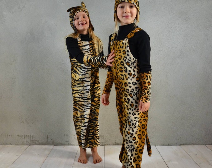 SET - Tiger / Leo costume SET, Tigerpant, predator, hat, Halloween costume, kids costume