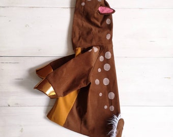 items of the Fawn costume, Bambi, Deer, kids costume, halloween costume, cotton, hand made, hand stamped, kids costume