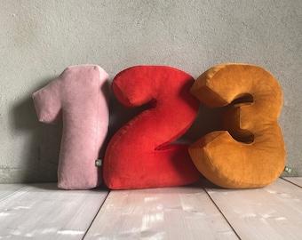 Cuddle number, number, ABC, letter pillow, cuddle pillow, name pillow, baptism gift, birth gift, pillow, throw pillow, children's room,