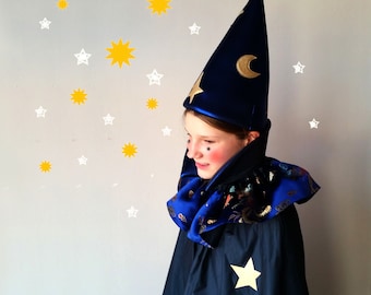 items of the Wizard Costume, Magician, Halloween, Kids Costume, Fortune Teller, Children's Carnival Costume,