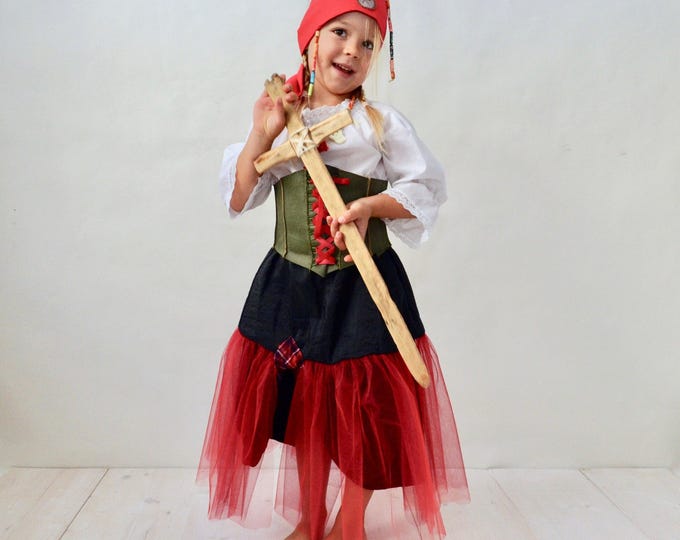Pirate Girl, Pirate Costume, Children Costume, Pirate Bride, Halloween, Costume Skirt, Disguise, Girls Skirt, Pirate Costume, Girls,Carnival