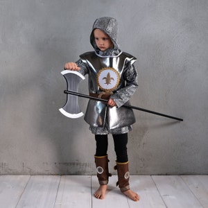 Chain Mail Hood to the Knight 4-9 years Knight Costume, Halloween, Children Costume, Children's Chain Shirt, Knight Shirt, Knight Costume image 10