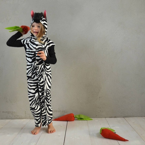 Costume Zebra, Costume Enfant Zebra, Halloween, Costume Halloween, Cheval, Costume Cheval, Salopette, Costume Carnaval, Enfants, Pantalon,