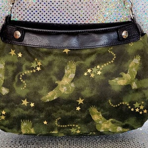 Green Camo Eagles and Stars Patriotic Design 31 Suite Skirt COVER ONLY for 31 Suite Skirt Purse Handmade