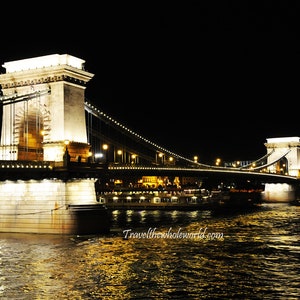 Széchenyi Chain Bridge, Budapest Night Photography Print, Fine Art Photography, Budapest Print