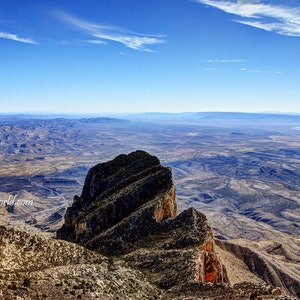Guadalupe Peak Photo, Guadalupe Mountains Print, Wall Art Mountains, Texas Summit