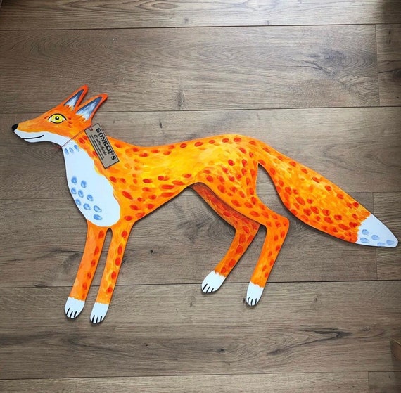 Ferdinand Painted Wooden Cut Out Fox Indoor Wall Plaque
