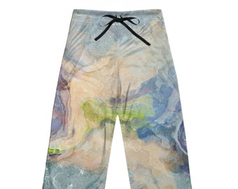 Abstract Art Pajama Pants, Modern Lounge Pants with Contemporary Design, Comfort Fit, Yoga Pants, Made in US, Wearable Art, Emergence