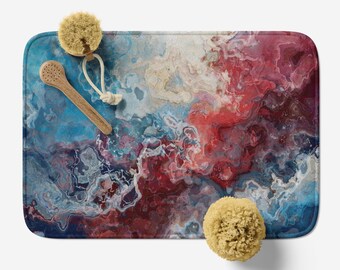 Abstract Art Bath Mat: Microfiber Memory Foam Rug, Anti-Slip - Devotion