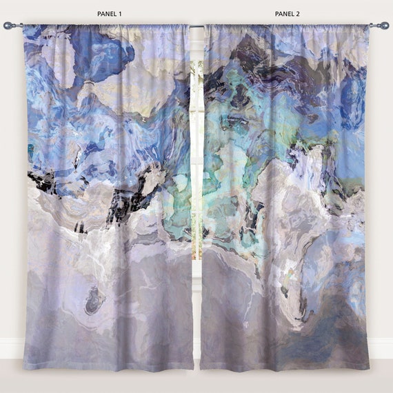 Abstract Art Window Curtain: Blackout Drapes, 50x84 - Out of the Blue