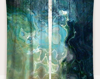 Abstract Art Window Curtain: Blackout Drapes, 50x84 - Watershed