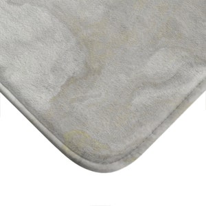 Bath Mat with Abstract Art, Microfiber Memory Foam Bathroom Rug, Anti-Slip Backing, Modern Non Slip Bathroom Rug, Lime Love image 5